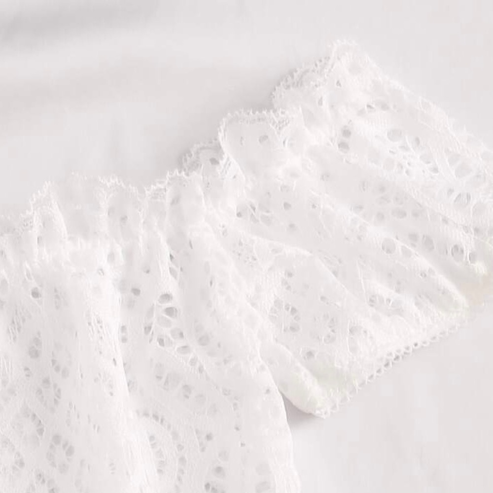 New White & Pink Satin Silk-Like Lace PJ Set​ - Picture 4 of 5